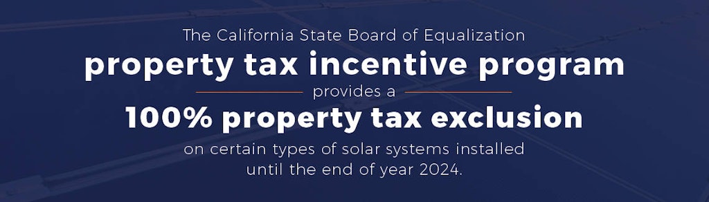 The California State Board of Equalization property tax incentive program.