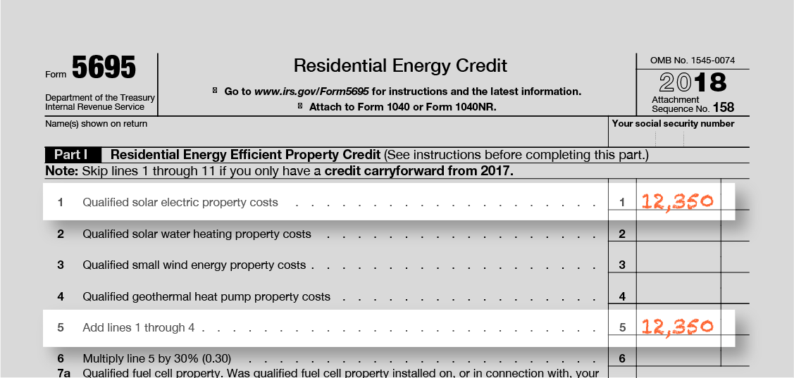 How To File IRS Form 5695 To Claim Your Renewable Energy Credits   5695 Line 1 5 