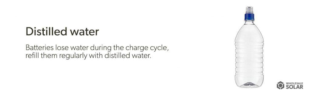 Adding distilled water every 2-4 weeks is key to maintaining your flooded batteries.