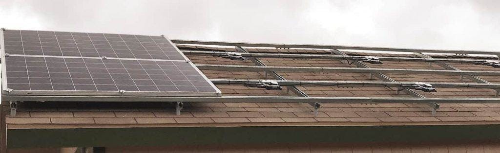 A standard fixed roof mount - the most cost effective solar panel mount around.