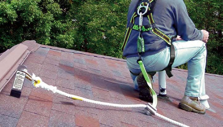 A safety harness, like this one from Super Anchor, provides an extra layer of protection while you work on your roof.