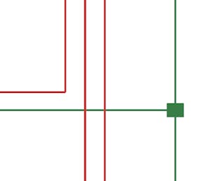 The two green wires are connected. The red and green wires are not connected.